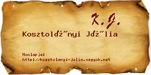 Kosztolányi Júlia névjegykártya